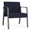 Waterfall Reception Waiting Oversize Guest Chair / Charcoal Steel / Navy Blue