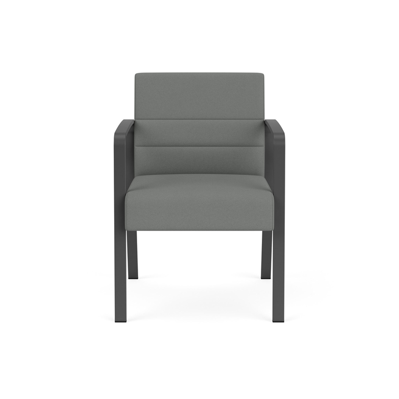 Waterfall Reception Waiting Room Guest Chair / Charcoal Steel / Light Gray