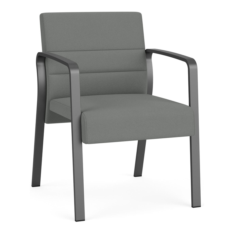 Waterfall Reception Waiting Room Guest Chair / Charcoal Steel / Light Gray