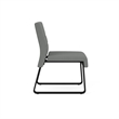 Waterfall Reception Sled Base Armless Guest Chair / Black Steel / Light Gray