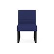 Waterfall Reception Waiting Sled Base Armless Guest Chair / Black Steel / Blue