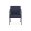 Waterfall Reception Waiting Room Healthcare Guest Chair / Silver Steel / Blue