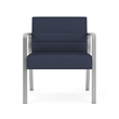 Waterfall Reception Waiting Oversize Guest Chair / Silver Steel / Blue