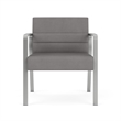 Waterfall Reception Waiting Oversize Guest Chair / Silver Steel / Light Gray