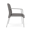 Waterfall Reception Waiting Oversize Guest Chair / Silver Steel / Light Gray