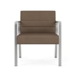 Waterfall Reception Waiting Oversize Guest Chair / Silver Steel / Brown