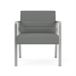 Waterfall Reception Waiting Oversize Guest Chair / Silver Steel / Light Gray