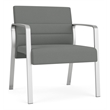 Waterfall Reception Waiting Oversize Guest Chair / Silver Steel / Light Gray