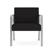 Waterfall Reception Waiting Oversize Guest Chair / Silver Steel / Black