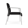 Waterfall Reception Waiting Oversize Guest Chair / Silver Steel / Black