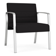 Waterfall Reception Waiting Oversize Guest Chair / Silver Steel / Black
