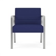 Waterfall Reception Waiting Oversize Guest Chair / Silver Steel / Blue