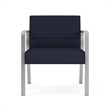 Waterfall Reception Contemporary Oversize Guest Chair / Silver Steel / Navy Blue