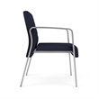 Waterfall Reception Contemporary Oversize Guest Chair / Silver Steel / Navy Blue