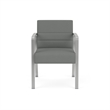 Waterfall Reception Waiting Room Guest Chair / Silver Steel / Light Gray