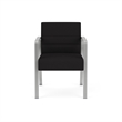 Waterfall Reception Waiting Room Healthcare Guest Chair / Silver Steel / Black