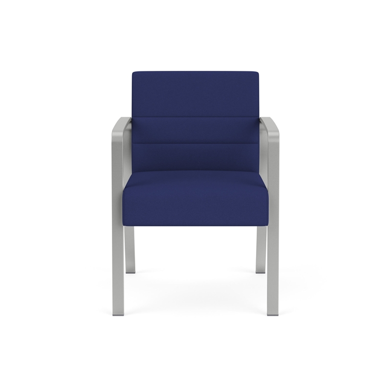 Waterfall Reception Waiting Room Healthcare Guest Chair / Silver Steel / Blue