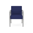 Waterfall Reception Waiting Room Healthcare Guest Chair / Silver Steel / Blue