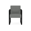 Waterfall Reception Waiting Sled Base Guest Chair / Black Steel / Light Gray
