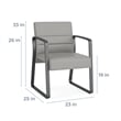 Waterfall Reception Waiting Room Sled Base Guest Chair / Black Steel / Navy Blue