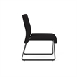 Waterfall Reception Sled Base Armless Guest Chair / Charcoal Steel / Black