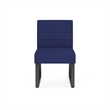 Waterfall Reception Sled Base Armless Guest Chair / Charcoal Steel / Blue
