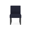 Waterfall Reception Sled Base Armless Guest Chair / Charcoal Steel / Navy Blue