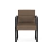 Waterfall Reception Waiting Sled Base Guest Chair / Charcoal Steel / Brown