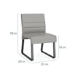 Waterfall Reception Waiting Armless Guest Chair / Silver Steel / Light Gray