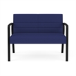 Waterfall Reception Waiting Room Healthcare Loveseat / Black Steel / Blue