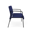 Waterfall Reception Waiting Room Healthcare Loveseat / Black Steel / Blue