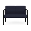 Waterfall Reception Waiting Room Healthcare Loveseat / Black Steel / Navy Blue