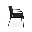 Waterfall Reception Waiting Room Healthcare Loveseat / Black Steel / Navy Blue