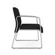 Waterfall Reception Waiting Sled Base Bariatic Chair / Silver Steel / Black