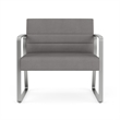 Waterfall Reception Waiting Sled Base Bariatic Chair / Silver Steel / Light Gray