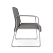 Waterfall Reception Waiting Sled Base Bariatic Chair / Silver Steel / Light Gray