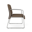 Waterfall Reception Waiting Sled Base Bariatic Chair / Silver Steel / Brown