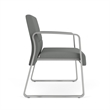 Waterfall Reception Waiting Sled Base Bariatic Chair / Silver Steel / Light Gray