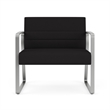 Waterfall Reception Waiting Sled Base Bariatic Chair / Silver Steel / Black