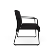 Waterfall Reception Waiting Room Sled Base Loveseat / Black Steel / Black