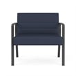 Waterfall Reception Waiting Room Bariatic Chair / Charcoal Steel / Blue