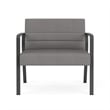 Waterfall Reception Waiting Bariatic Chair / Charcoal Steel / Light Gray