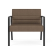 Waterfall Reception Waiting Room Bariatic Chair / Charcoal Steel / Brown