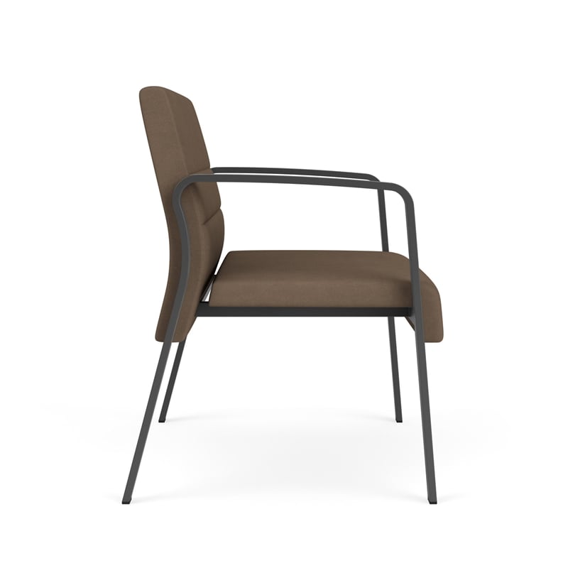 Waterfall Reception Waiting Room Bariatic Chair / Charcoal Steel / Brown