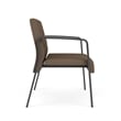 Waterfall Reception Waiting Room Bariatic Chair / Charcoal Steel / Brown