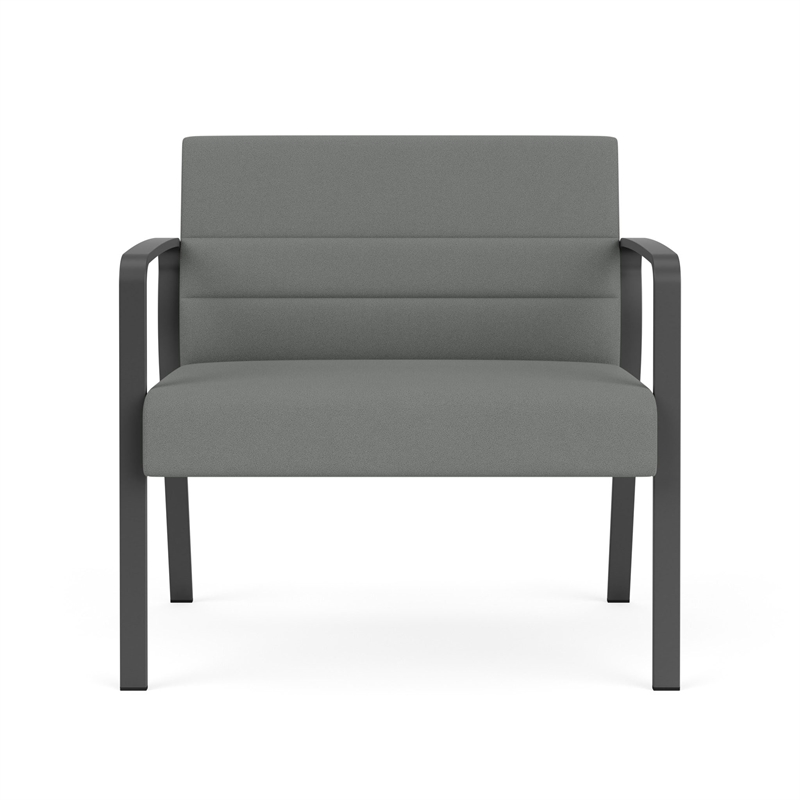 Waterfall Reception Waiting Bariatic Chair / Charcoal Steel / Light Gray