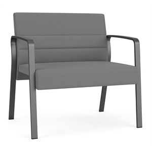 Waterfall Reception Waiting Bariatic Chair / Charcoal Steel / Light Gray