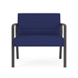 Waterfall Reception Waiting Room Bariatic Chair / Charcoal Steel / Blue