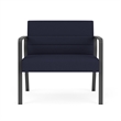 Waterfall Reception Waiting Bariatic Chair / Charcoal Steel / Navy Blue