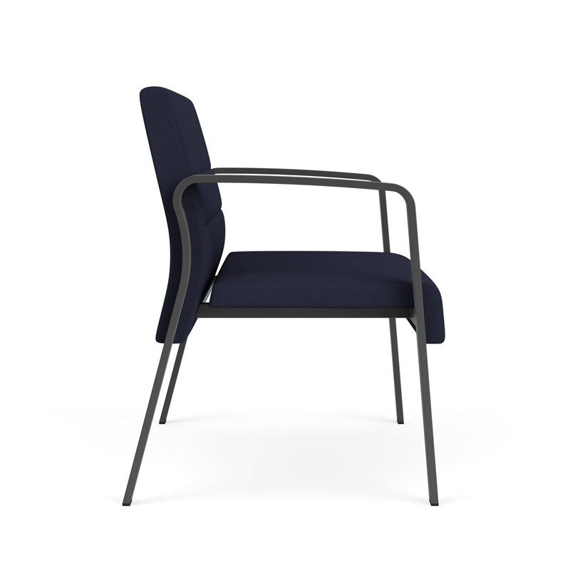 Waterfall Reception Waiting Bariatic Chair / Charcoal Steel / Navy Blue